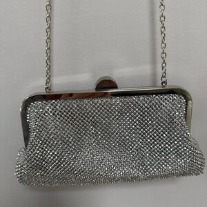 Elegant Silver Rhinestone Bag NWOT